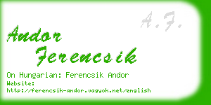 andor ferencsik business card